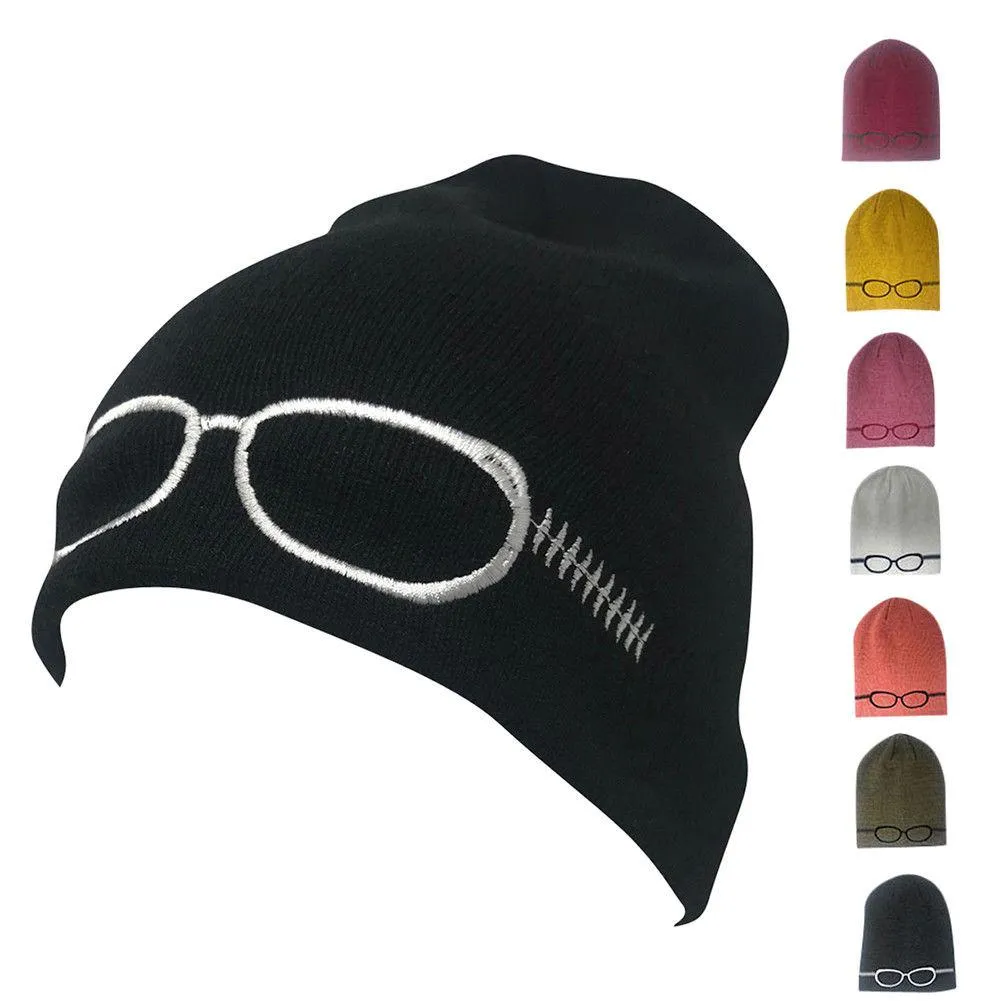 Casaba Warm Winter Beanies Glasses Embroidery Toboggans Caps Hats for Men Women